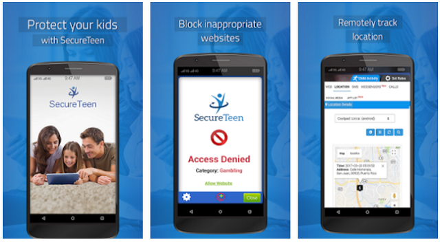 protect your kids with Secureteen Block inappropriate websites Remotely track location